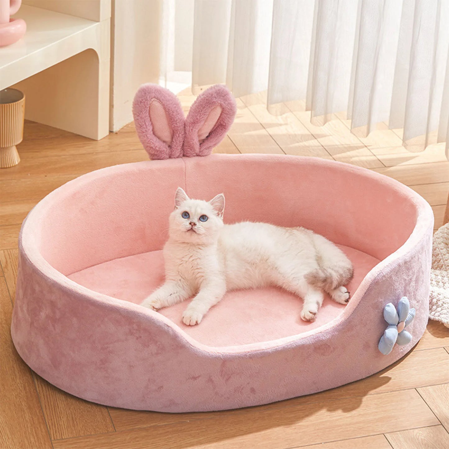 Bunny-Ear Plush Pet Bed