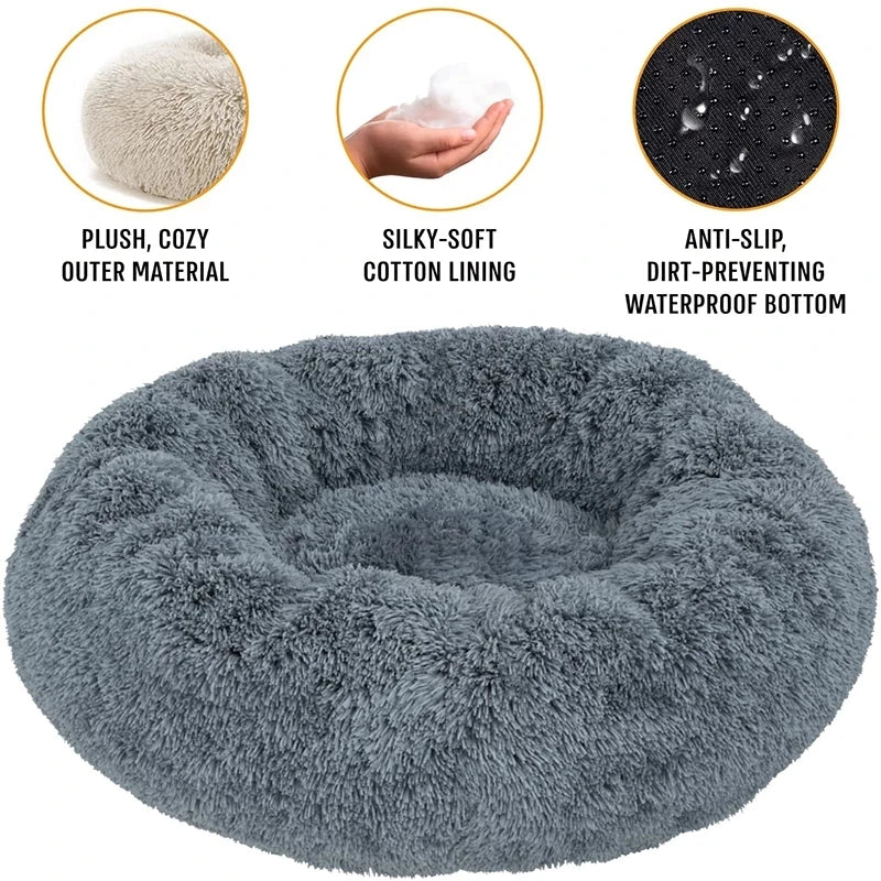 Fluffy Donut Cuddler Pet Bed