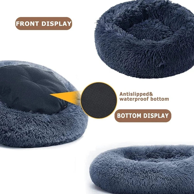 Fluffy Donut Cuddler Pet Bed