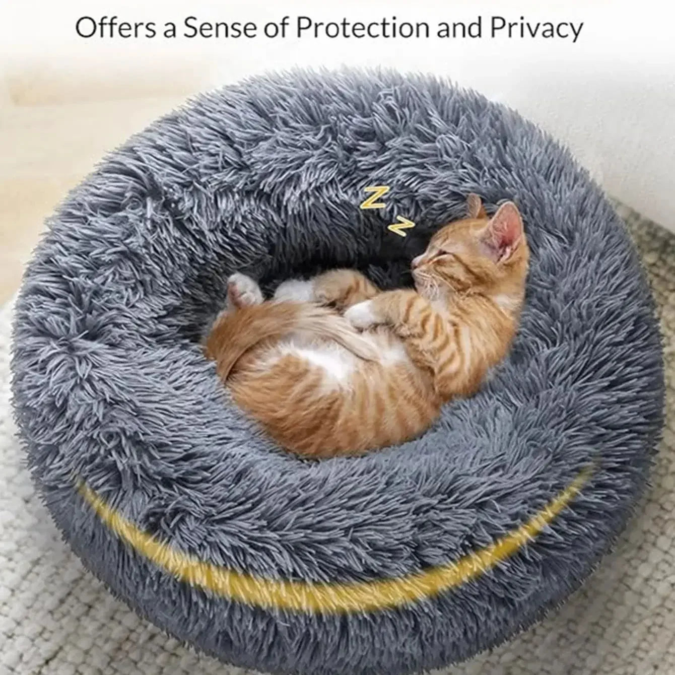 Fluffy Donut Cuddler Pet Bed