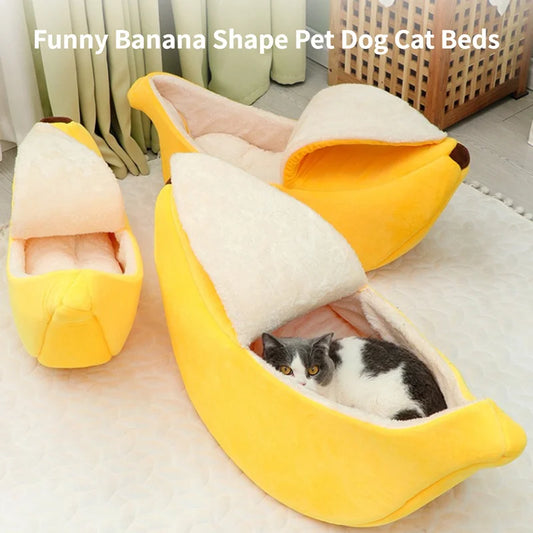 Banana-Shaped Pet Bed